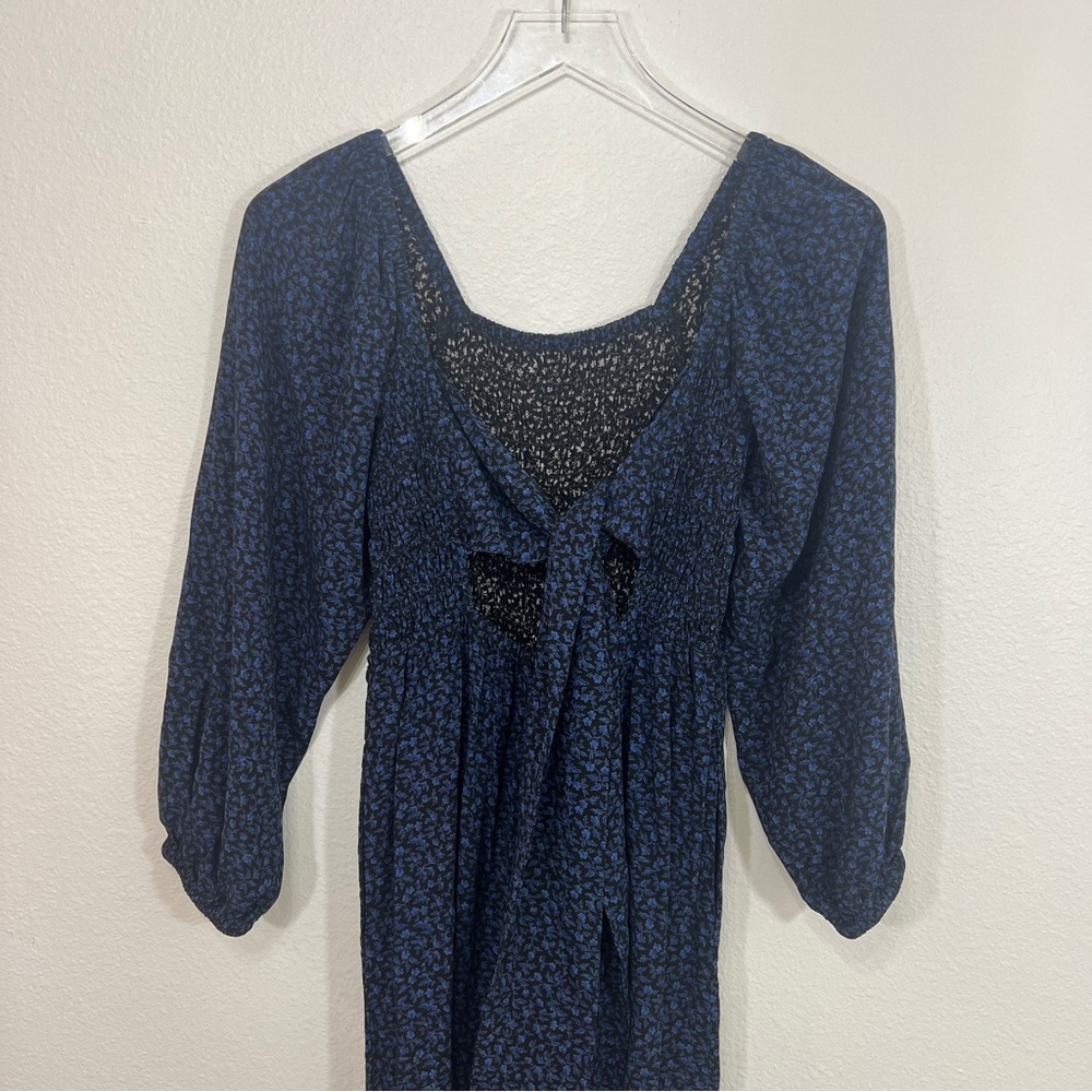 MADEWELL Lucie tie back long sleeve jumpsuit in carmine floral - Picture 8 of 9